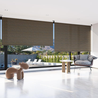 YODOLLA Outdoor UV Protection 6'(W) x 6'(H) Roller Shade, Mocha