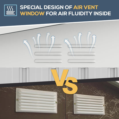 YODOLLA 14x12 Metal Storage Shed Outdoor Shed, White