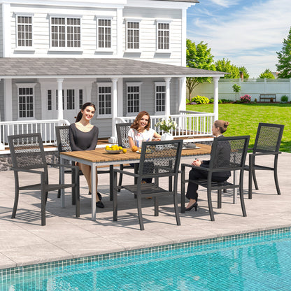 YODOLLA Outdoor Metal Dining Chairs, Set of 4