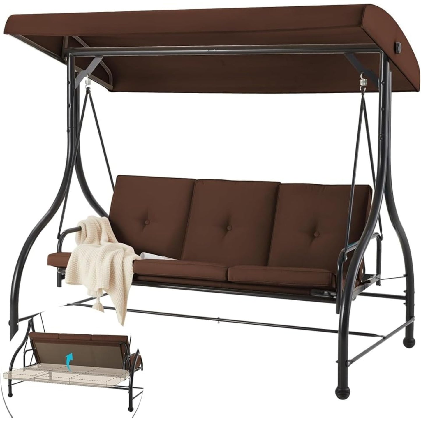YODOLLA Patio Furniture Swing with Canopy