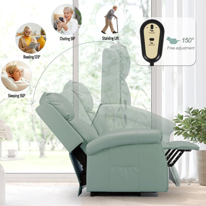 YODOLLA Electric Power Lift Recliner Chair for Elderly, Faux Leather, Mint Green
