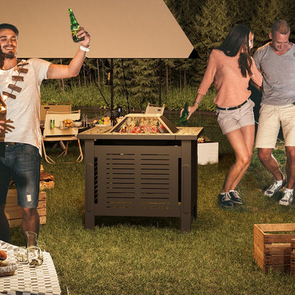 YODOLLA 30 Inch Fire Pit Table, Black