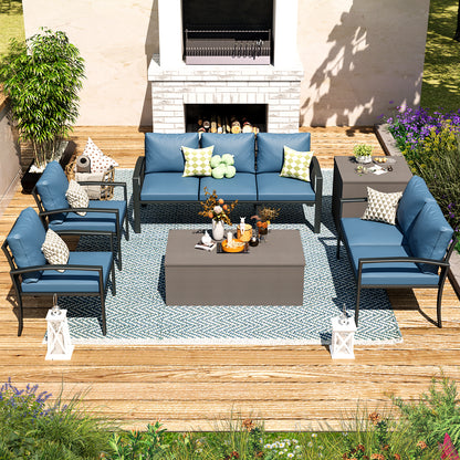 YODOLLA 6 Pieces Meatl Patio Furniture Set, Blue