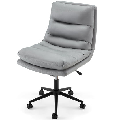 YODOLLA Office Chairs Swivel Desk Chair, Faux Leather Gray