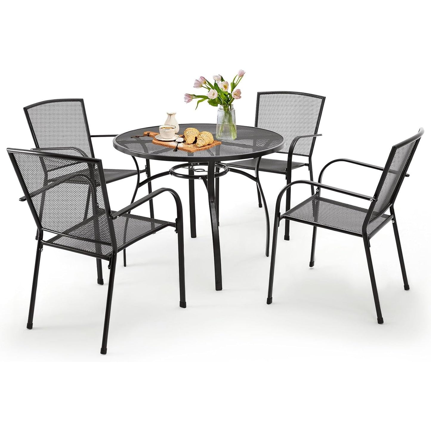 YODOLLA metal patio dining set with chairs