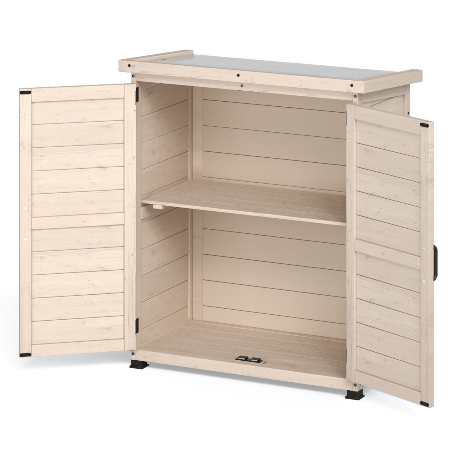 YODOLLA Outdoor Work Bench Storage Cabinet, Beige