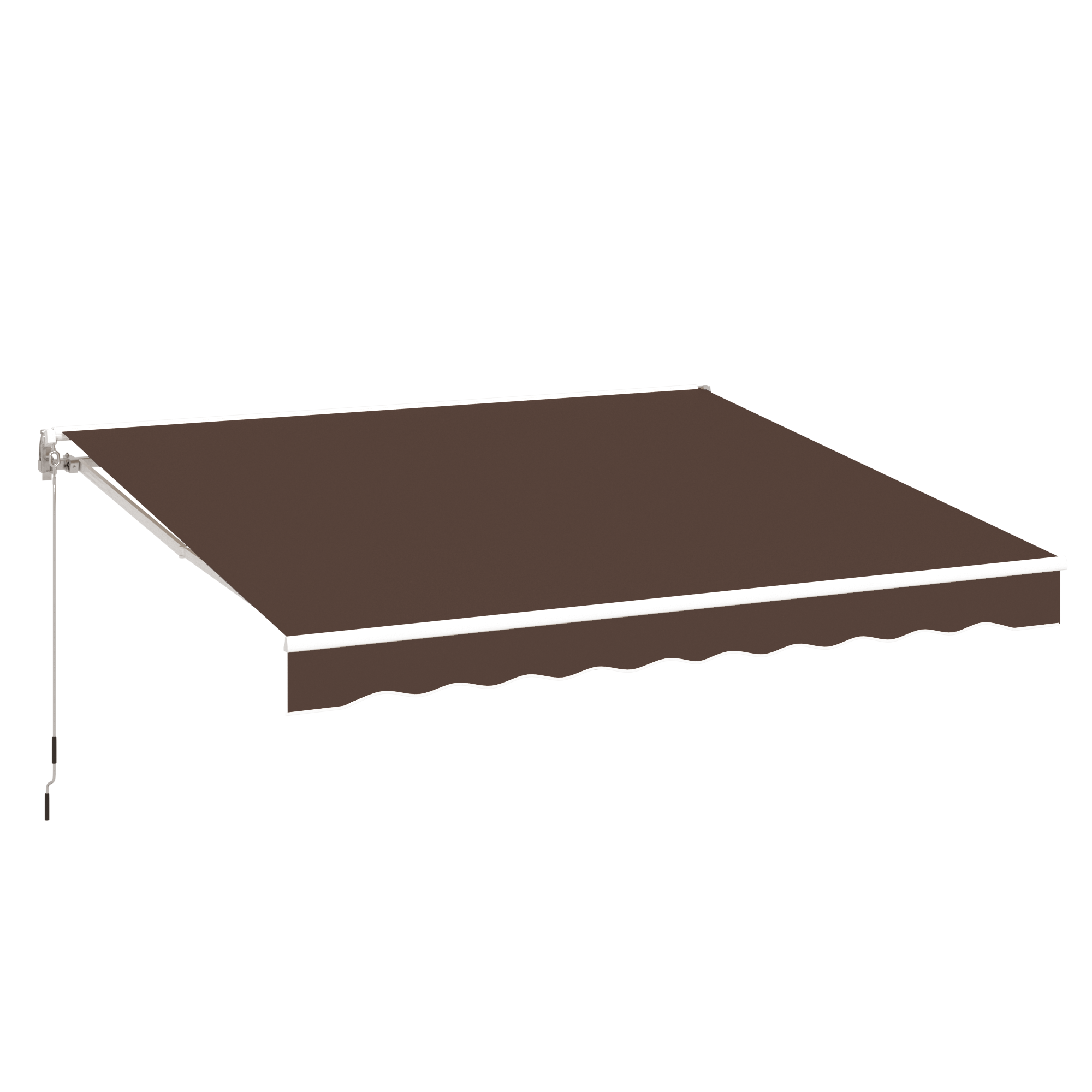 YODOLLA 13'×10' manual retractable awning, brown.