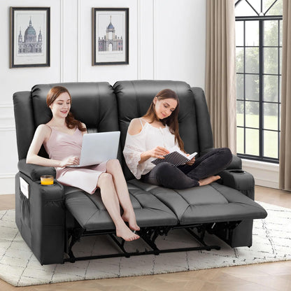 YODOLLA Double Recliner, Home Theater Seating, Black