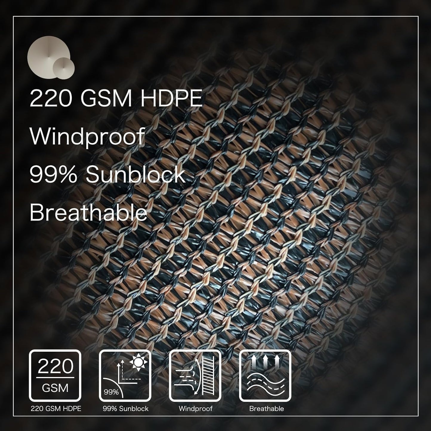 YODOLLA Outdoor UV Protection 6'(W) x 10'(H) Roller Shade, Mocha