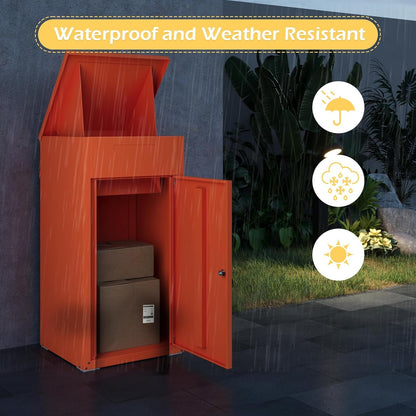 YODOLLA Lockable Anti-Theft Parcel Drop Box With Mailbox For Porch Fence Curbside, Orange