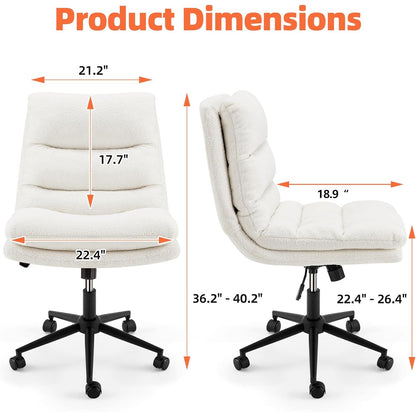 YODOLLA Office Chairs Swivel Desk Chair, Teddy White