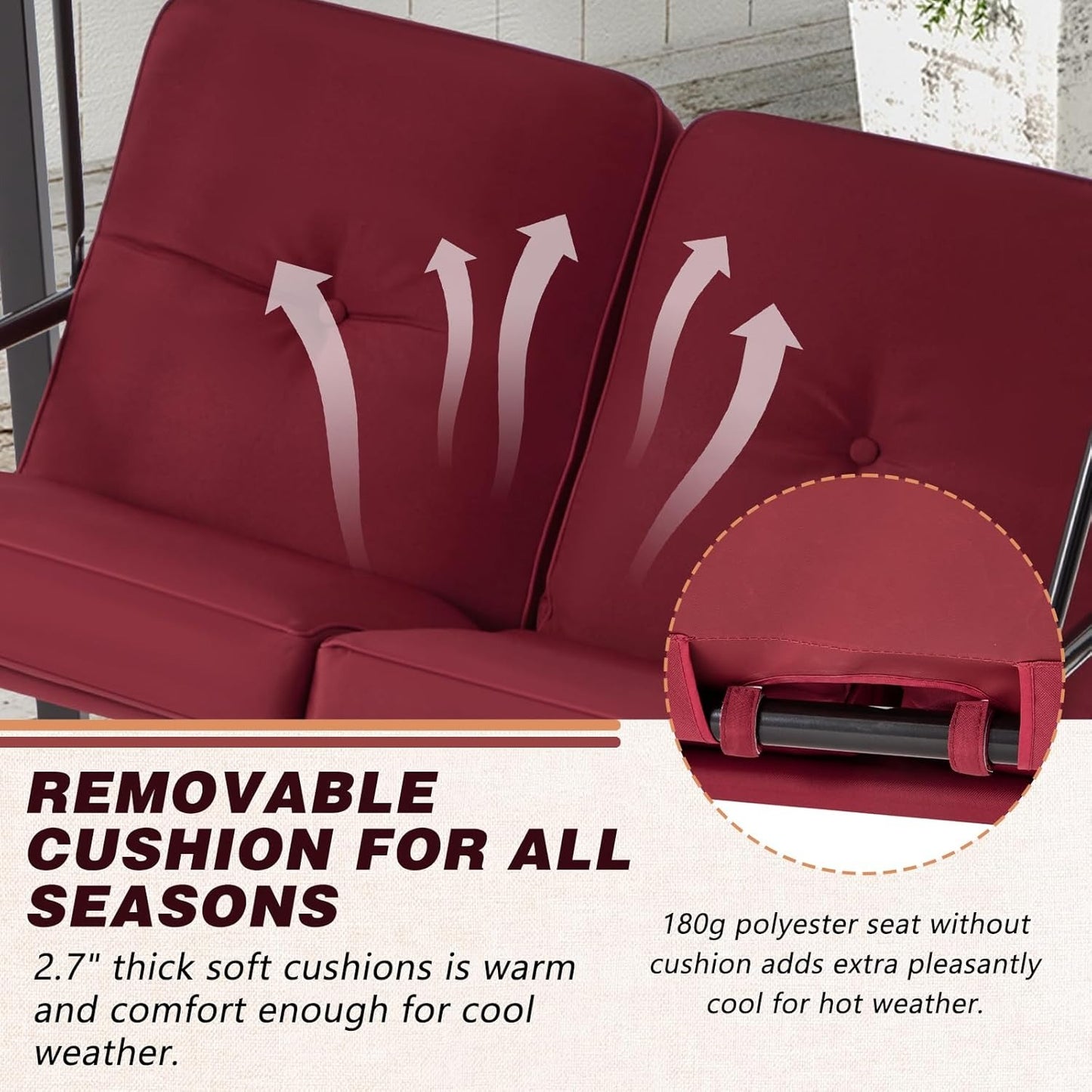 YODOLLA comfortable patio swing chair