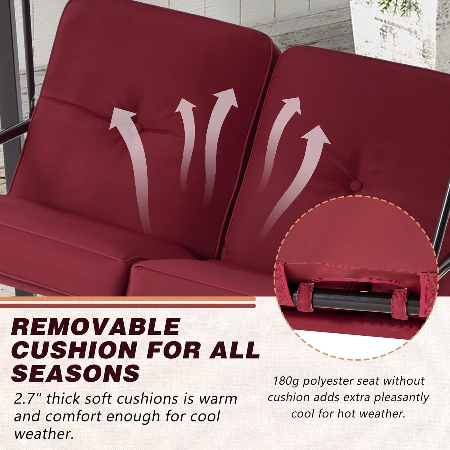 YODOLLA comfortable patio swing chair