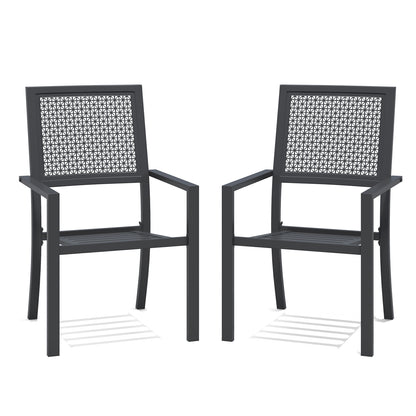 YODOLLA Outdoor Metal Dining Chairs, Set of 2