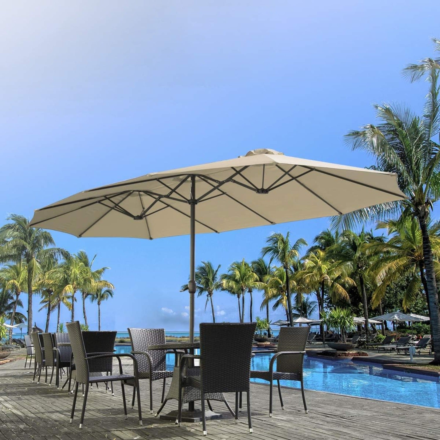YODOLLA waterproof heavy-duty patio umbrella