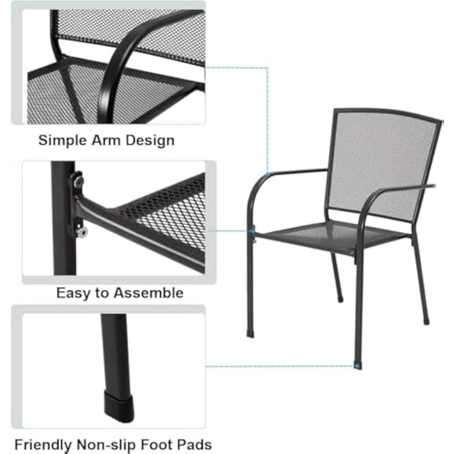 YODOLLA Stackable Patio Dining Chairs Set of 4
