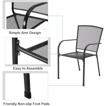 YODOLLA Stackable Patio Dining Chairs Set of 4