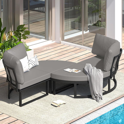 YODOLLA Patio Furniture Outdoor Daybed with Removable Cushions, Grey