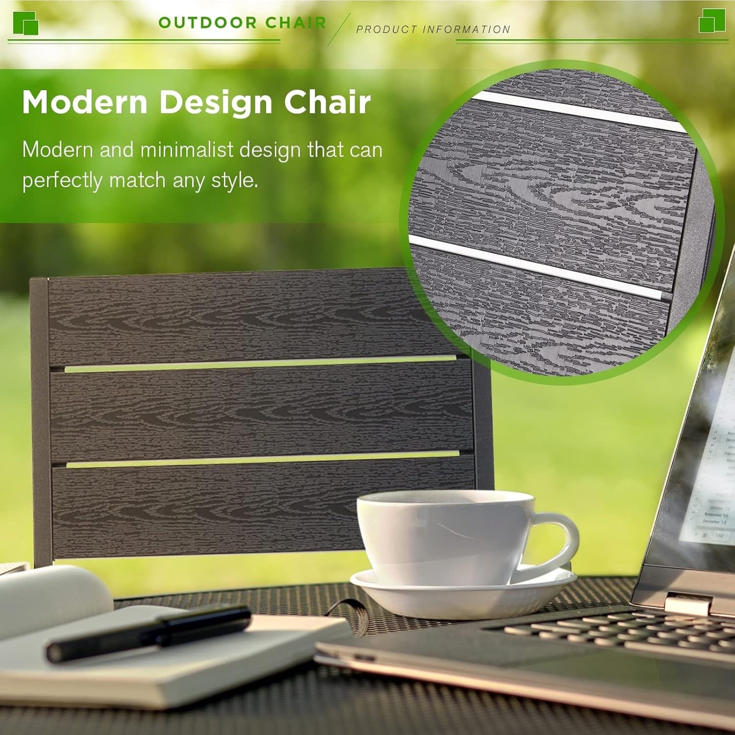 YODOLLA 4 Pieces Outdoor Dining Chairs