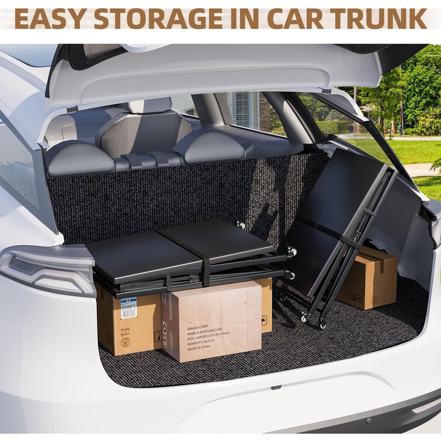 YODOLLA Stainless Pizza Oven Table with 2 Lock Casters, Black