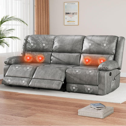 YODOLLA Reclining Sofa 3-Seater Couch, Gray