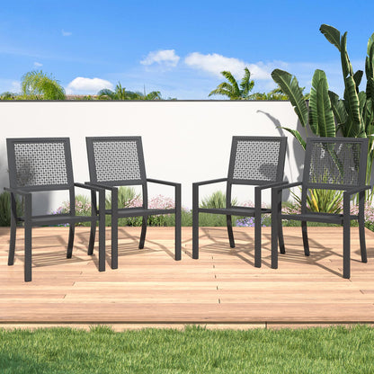 YODOLLA Outdoor Metal Dining Chairs, Set of 4