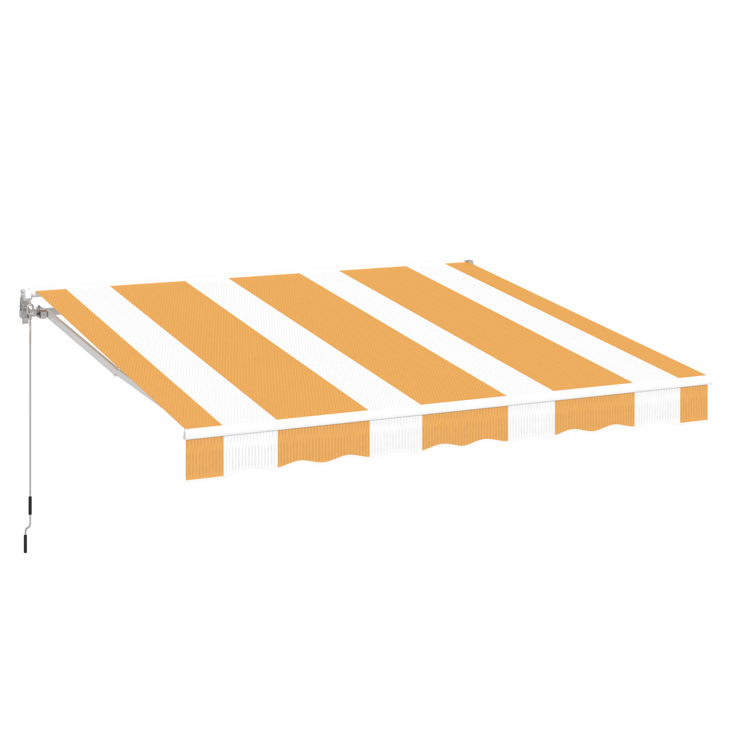 YODOLLA 10x8 retractable patio awning, yellow stripes.