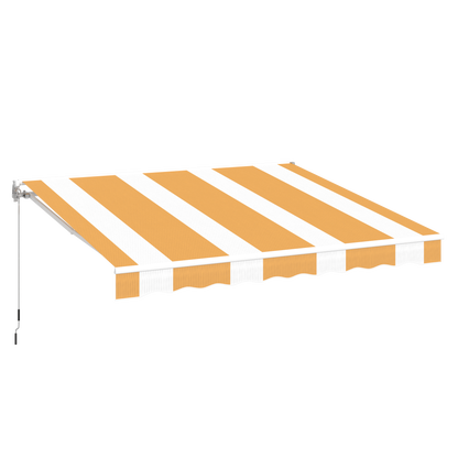 YODOLLA 13'x8' retractable awning, yellow stripes.