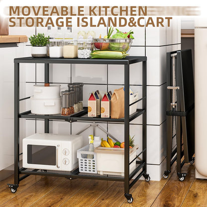 YODOLLA Stainless Pizza Oven Table with 2 Lock Casters, Black