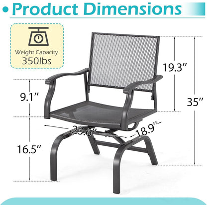 YODOLLA Outdoor Metal Rocker Chair Set of 2