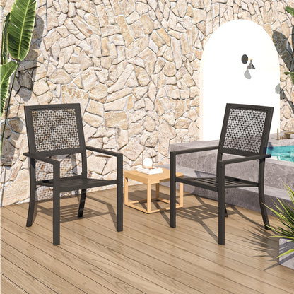 YODOLLA Outdoor Metal Dining Chairs, Set of 2