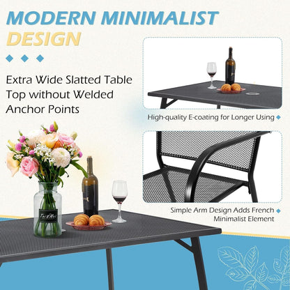 YODOLLA metal patio table with umbrella hole