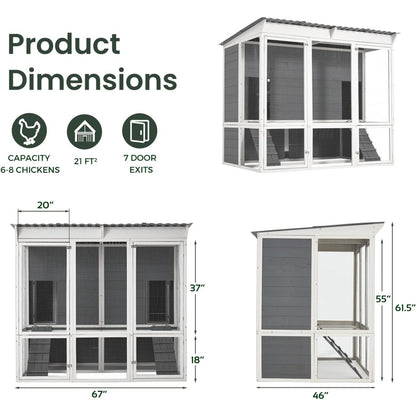YODOLLA 67'' Extra Large Wood Chicken Coop with Run
