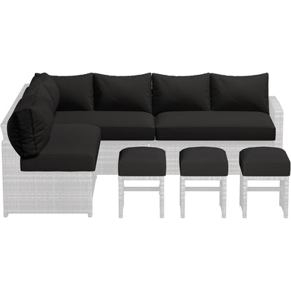 YODOLLA Memory Foam Cushions and Covers, Black