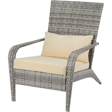 YODOLLA Patio Adirondack Wicker Chair, Grey