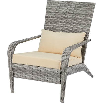 YODOLLA Patio Adirondack Wicker Chair, Grey