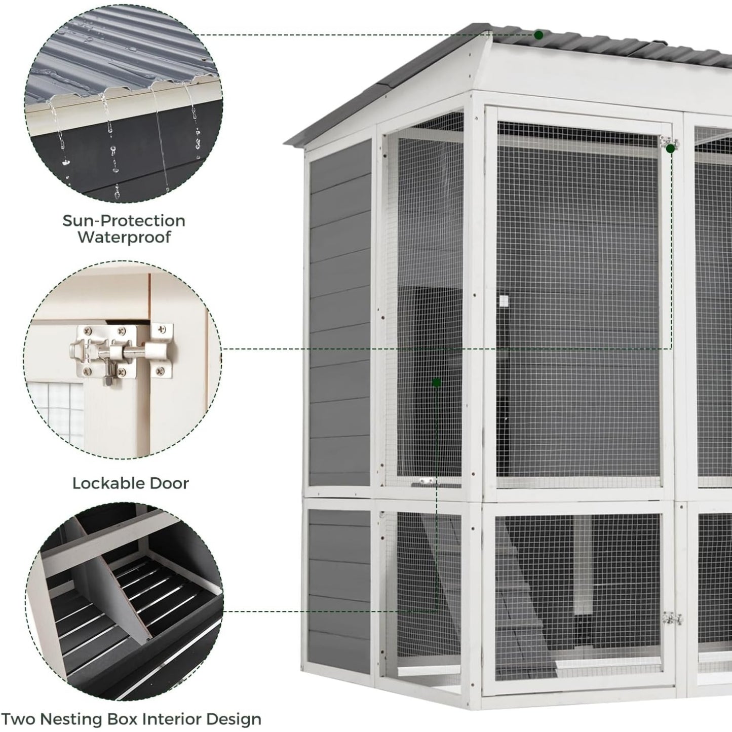 YODOLLA 67'' Extra Large Wood Chicken Coop with Run