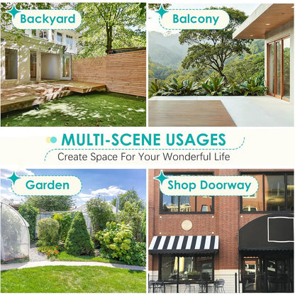 YODOLLA Retractable Awning, Manual Outdoor Awnings, Dark Grey