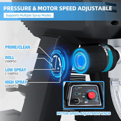 YODOLLA 0.39GPM 700W 2900PS Airless Paint Sprayer, Black