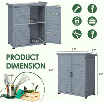 YODOLLA Outdoor Work Bench Storage Cabinet, Gray