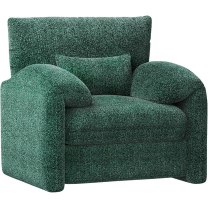 YODOLLA Oversized Armchair, Chenille Mid Century Accent Chair, Comfy Upholstered Single Sofa, Extra Wide Reading Chairs