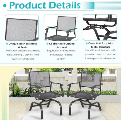 YODOLLA Outdoor Metal Rocker Chair Set of 2