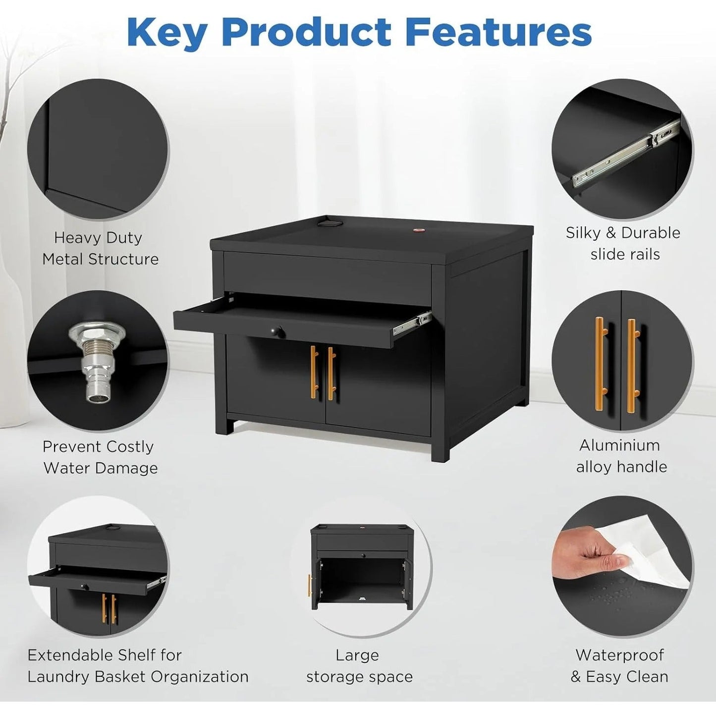 YODOLLA Laundry Pedestal, 700 LBS Capacity Washer Dryer Pedestal, 29″L*29″W*23″ H Washer and Dryer Stand