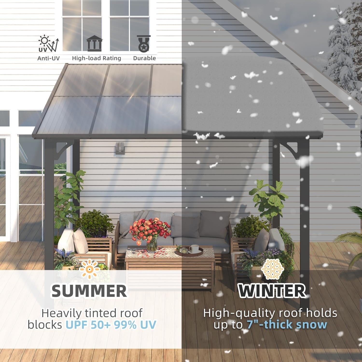 YODOLLA gazebo with curtains.