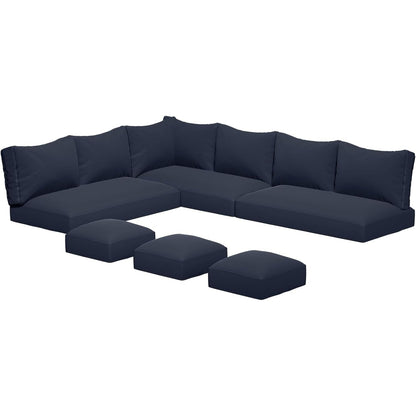 YODOLLA Memory Foam Cushions and Covers (Navy)