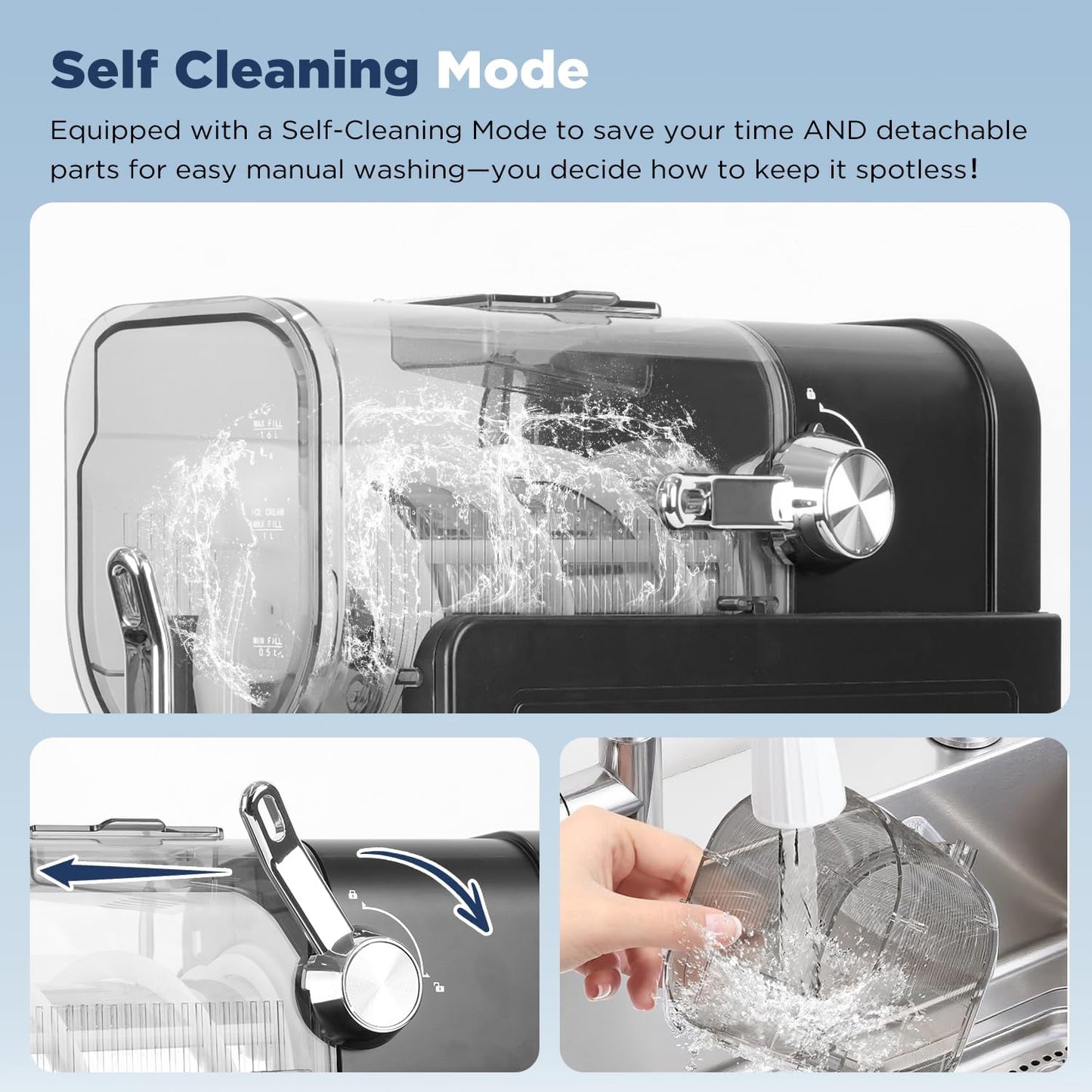 YODOLLA Slushie Machine, No Ice Needed, Professional Frozen Drink Machine with Self-Cleaning Function