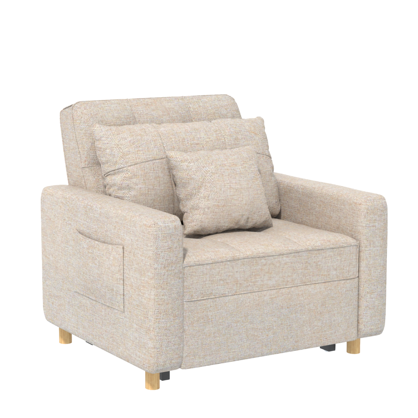 YODOLLA 36" Convertible Chair Bed, Beige