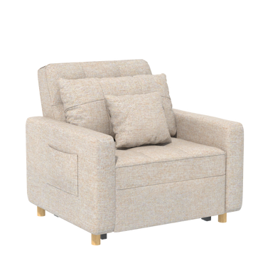 YODOLLA 36" Convertible Chair Bed, Beige