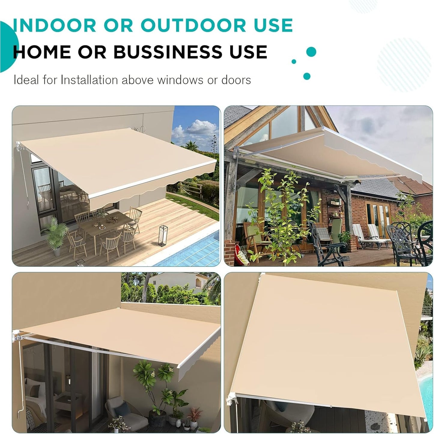 YODOLLA waterproof retractable awning for patio