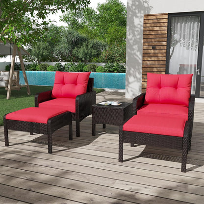 YODOLLA Outdoor 5 Pieces Patio Furniture Set, Red